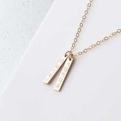 Personalised Skinny Tag Coordinates Necklace