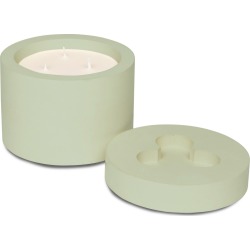 CONCRETE & WAX - Sandalwood & Black Pepper 3 Wicks Soy Wax Candle & Concrete Candle Pot In Sage