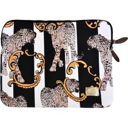Jessica Russell Flint - Striped Leopard 13Inch Laptop Case With Velvet Lining
