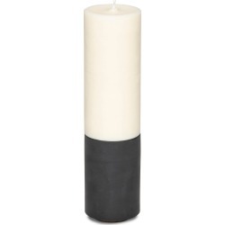 CONCRETE & WAX - Slim Amber Noir Soy Wax Candle & Concrete Candle Holder In Black