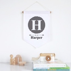 Monogram personalised pennant wall banner