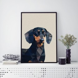 Geometric dachshund art print