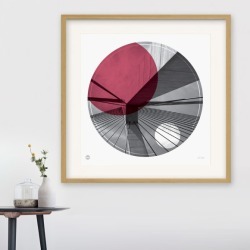 Anzac Bridge Sydney circle print in ruby
