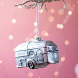 Silver Airstream Trailer Christmas Bauble