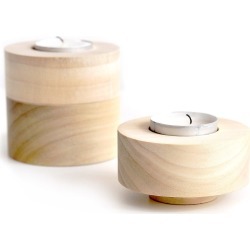 Trick - Domino Tealight Set Of 3 Natural
