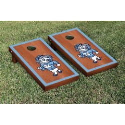 North Carolina Tar Heels Cornhole Game Set Rosewood Stained Border