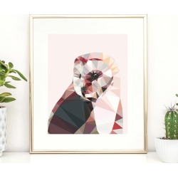 Geometric owl art print