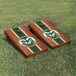 Colorado State Rams Cornhole Game Set Rosewood Stained Stripe