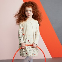 Deer Print Front Pleat Dress