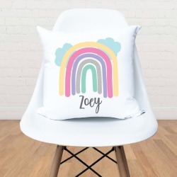 Rainbow kids personalised cushion
