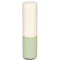 CONCRETE & WAX - Slim Sandalwood & Black Pepper Soy Wax Candle & Concrete Candle Holder In Sage
