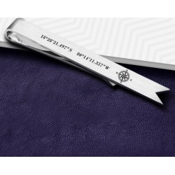Personalised coordinates bookmark in sterling silver