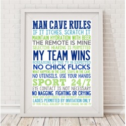 Man cave rules print