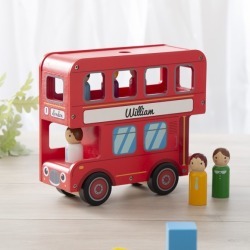 Personalised London Bus Wooden Toy