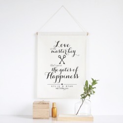 Love is the masterkey personalised wall banner