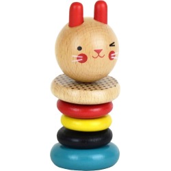 Petit Collage - Rabbit Wood Rattle
