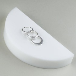 Silver Flat Circle Ring Set