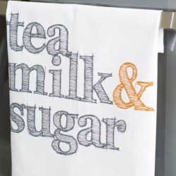 Tea Milk And Sugar Tea Towel