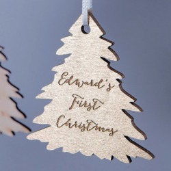 Personalised Gold Christmas Tree Bauble Decoration
