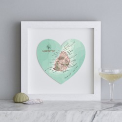 Mauritius map print