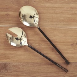 Ayu Salad Servers in Brass