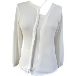NOT - Long Sleeve White Blouse With Asymmetric Cord Detail
