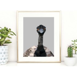 Geometric emu art print