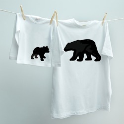 Matching Papa Bear & Baby Bear t-shirt twinset set for dad & son or daughter
