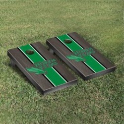 North Texas Mean Green Cornhole Game Set Onyx Stained Stripe