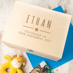 Personalised Baby Boy Christening Box
