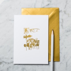 Personalised Drawing Gold Foil Card