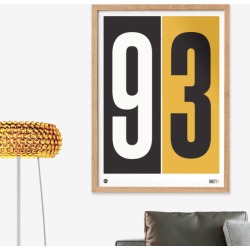 Personalised numbers print in mustard