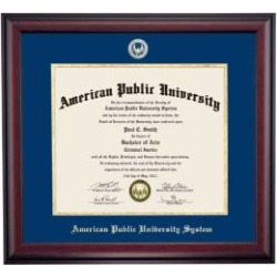 American Public University System School Color Traditional Diploma Frame