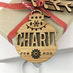 buy  Personalised Christmas bamboo name decoration cheap online