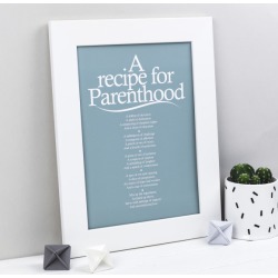 Recipe for parenthood personalised poem print