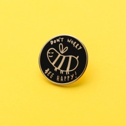 Bee Happy Enamel Pin