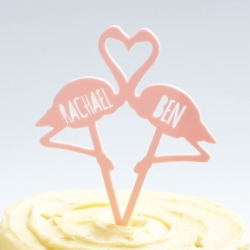 Flamingo Couples Wedding Cake Topper