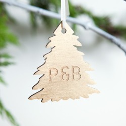 Personalised Gold Couple's Christmas Tree Bauble