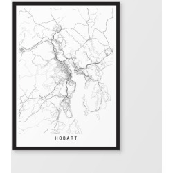 Hobart minimalist map print