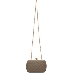 Bottega Veneta Taupe Chain Knot Clutch