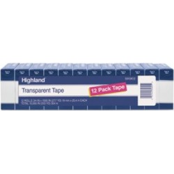 Highland Transparent Tape, 3/4 X 1000, 1 Core, Clear, 12/Pack (Mmm5910K12) found on Bargain Bro Philippines from CleanItSupply.com for $11.12