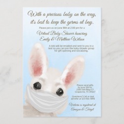 Boy Bunny Rabbit Mask Online Drive By Baby Shower Invitation