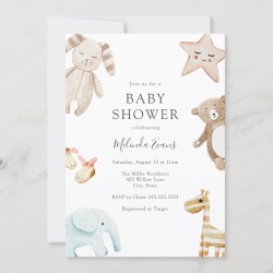 Sweet Vintage Baby Toys Shower Invitation