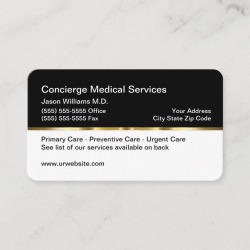 Classy Concierge Medical Sevices Business Card found on Bargain Bro Philippines from Zazzle for $29.35