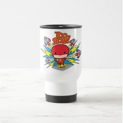 Chibi Flash Outrunning Rockets Travel Mug found on Bargain Bro from Zazzle for USD $21.20