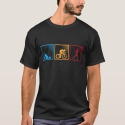 Retro Triathlon Swimming Cycling Running Athlete