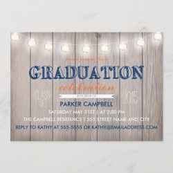 Graduation Birthday Invitations - Rustic Graduation Celebration Invite - Graduation Invitations