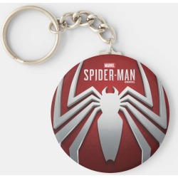 Marvel's Spider-Man Metal Spider Emblem Keychain, Adult Unisex, Size: 2.25