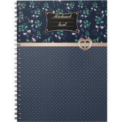 Notebook retro, retro, plaid, patchwork, blue