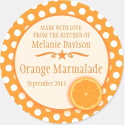Round orange marmalade preserve gift stickers found on Bargain Bro from Zazzle for USD $5.81